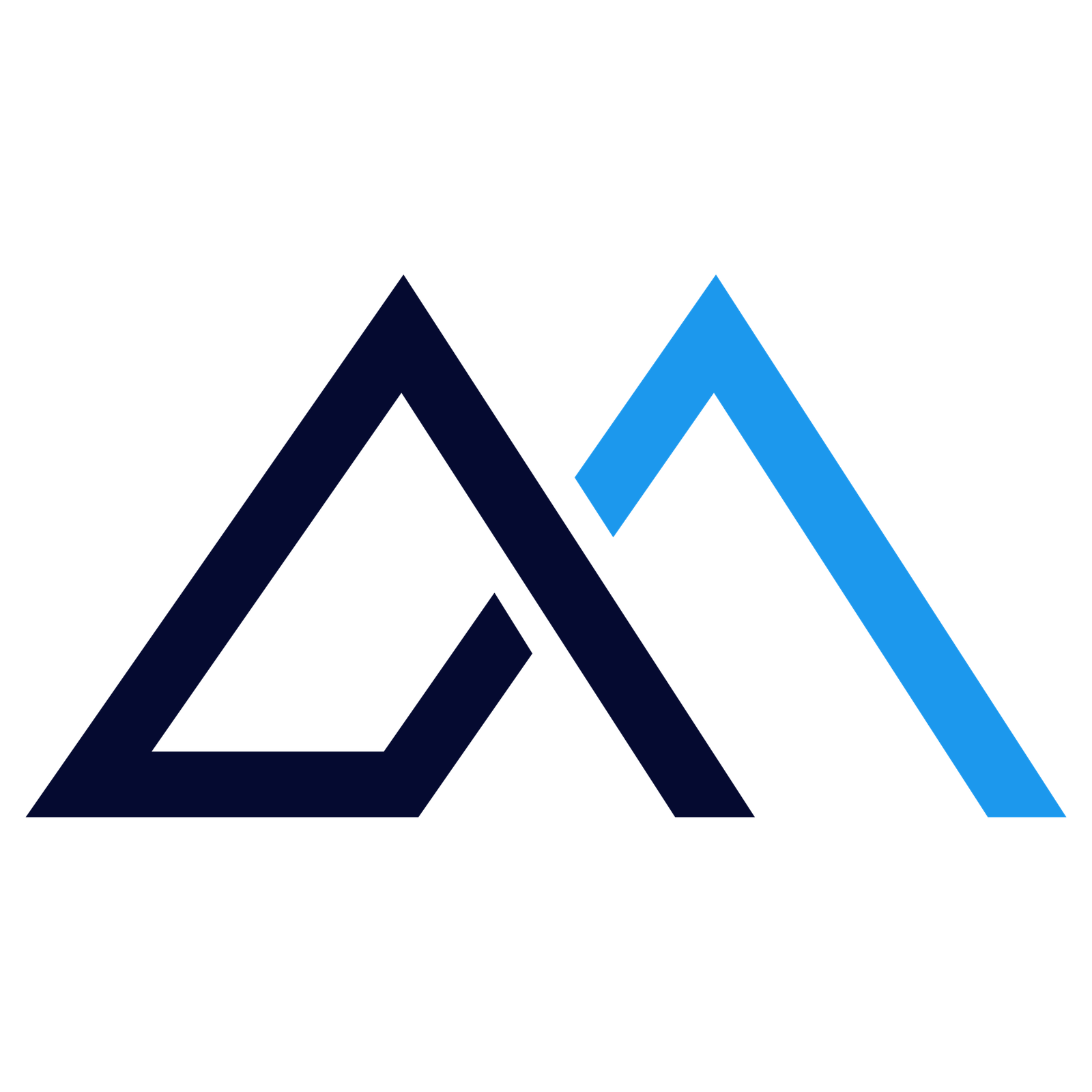 Skyfort Roofing Solutions logo symbol - White and blue roof design for Georgia homes.