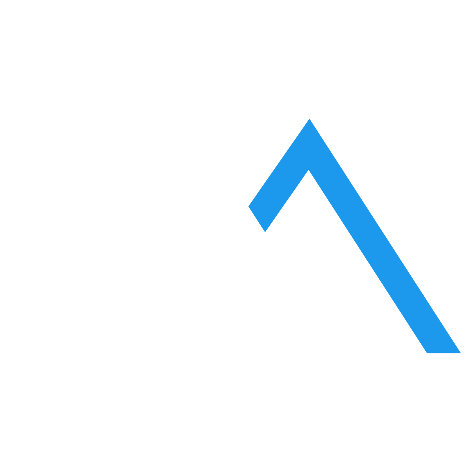 Skyfort Roofing Solutions logo symbol - White and blue roof design for Georgia homes.