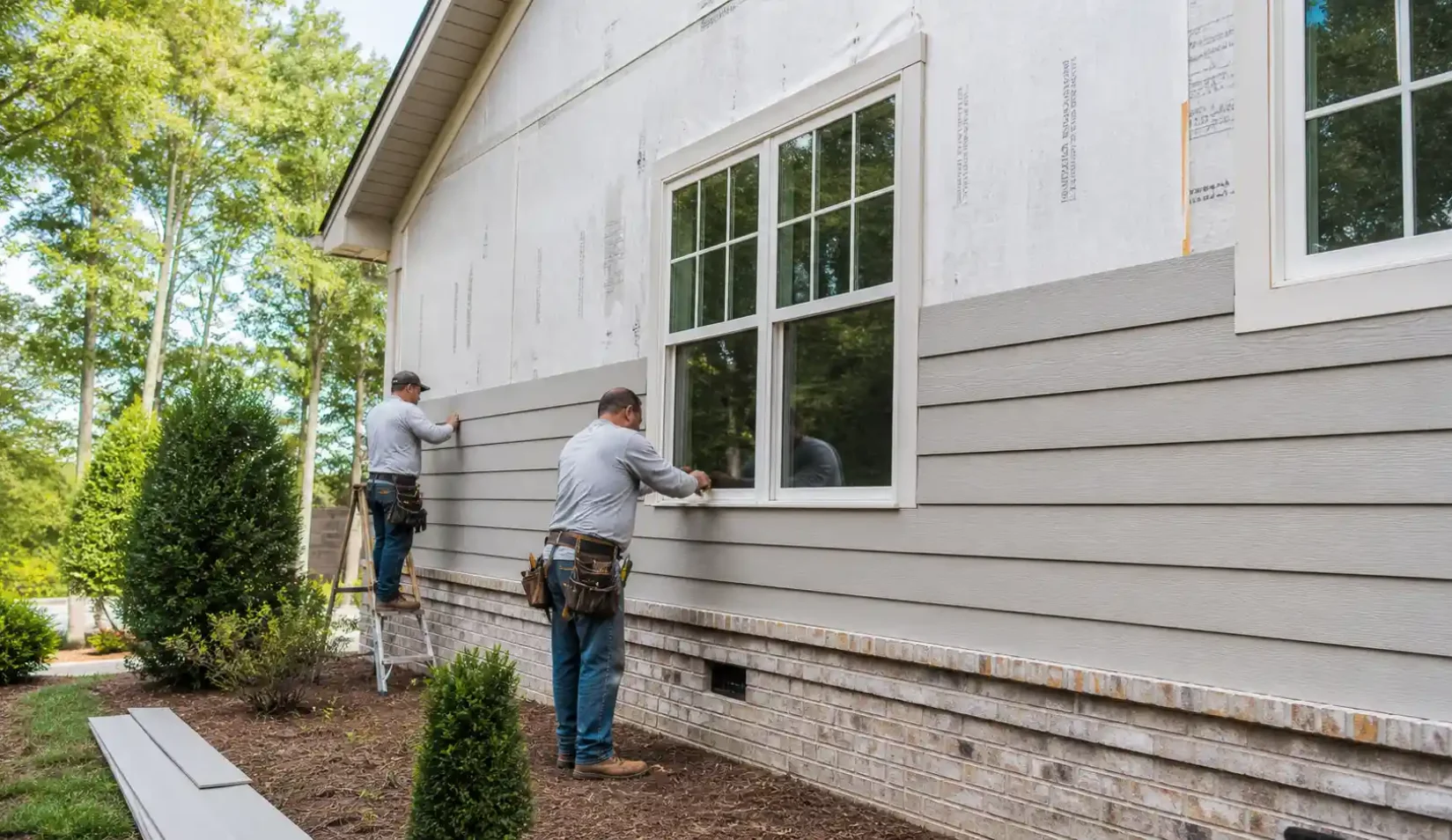 SkyFort crew replacing exterior siding on a North Georgia home